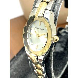 Armitron Women's Watch 75/3313TTG Silver Dial Quartz Two Tone Steel Petite 17mm